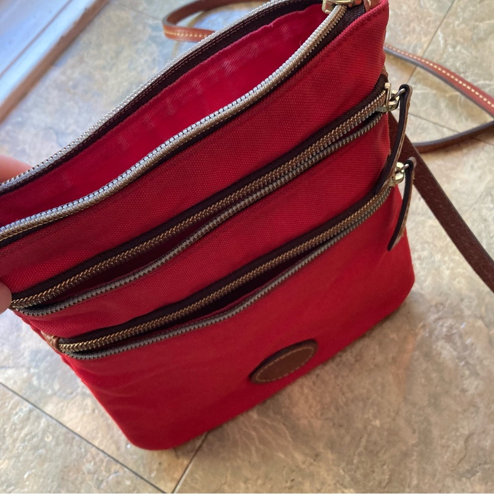 Dooney&Bourke nylon north south triple zip  Red Crossbody Bag - Picture 4 of 14